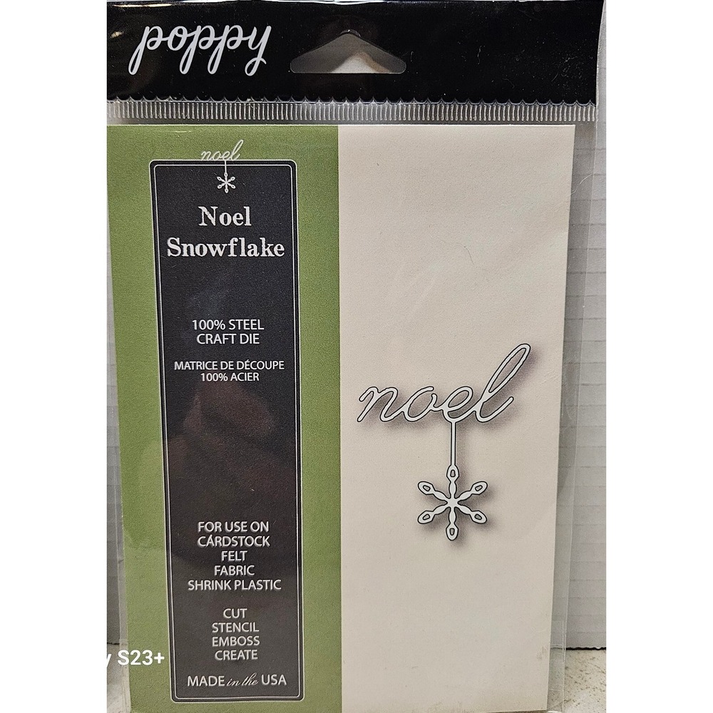 Craft Die Noel Snowflake Cut Stencil Embossed Poppy 100% Steel #1257